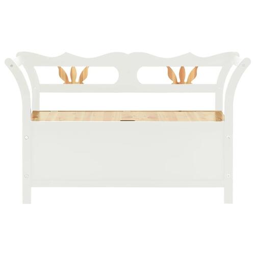 Bænk 107x45x75,5 cm massivt fyrretræ hvid