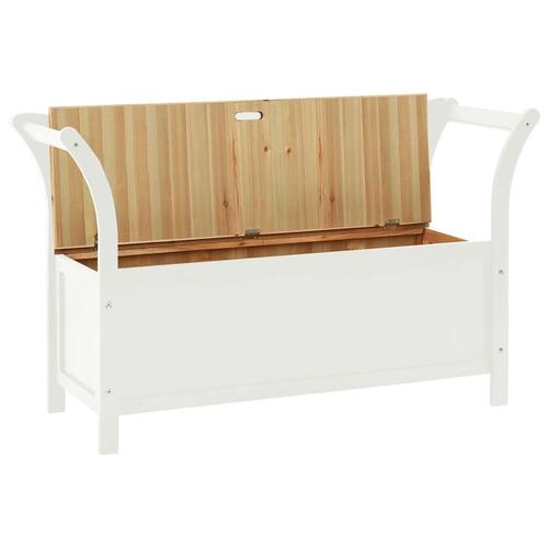 Bænk 107x45x75,5 cm massivt fyrretræ hvid