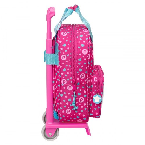 Pinypon skolerygsæk med hjul - blå/pink 20 × 28 × 8 cm
