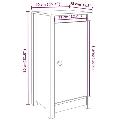 Skænk 40x35x80 cm massivt fyrretræ
