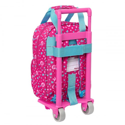 Pinypon skolerygsæk med hjul - blå/pink 20 × 28 × 8 cm