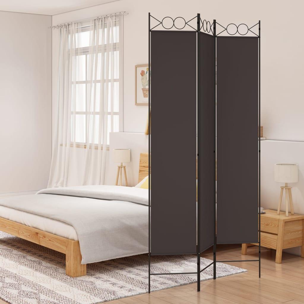 3-panels rumdeler 120x220 cm stof brun