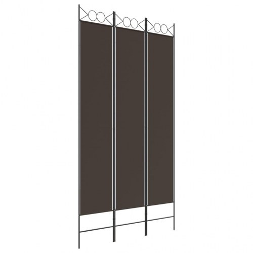 3-panels rumdeler 120x220 cm stof brun