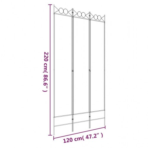 3-panels rumdeler 120x220 cm stof brun