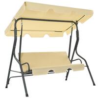 Gyngesofa til haven 170x110x153 cm cremefarvet