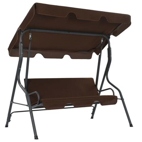 Gyngesofa til haven 170x110x153 cm kaffefarvet