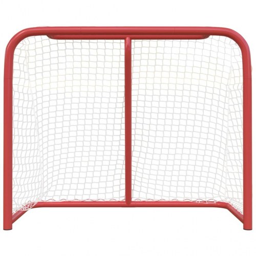 Hockeymål 183x71x122 cm polyester rød og hvid