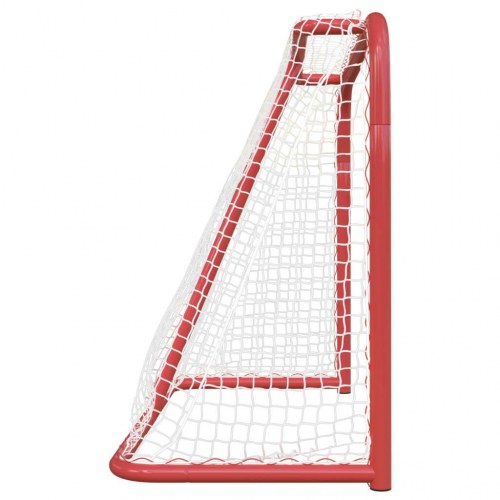 Hockeymål 183x71x122 cm polyester rød og hvid