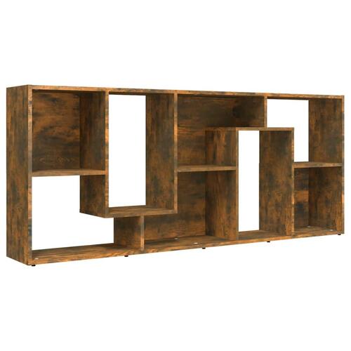 Bogreol 67x24x161 cm konstrueret træ røget egetræsfarve
