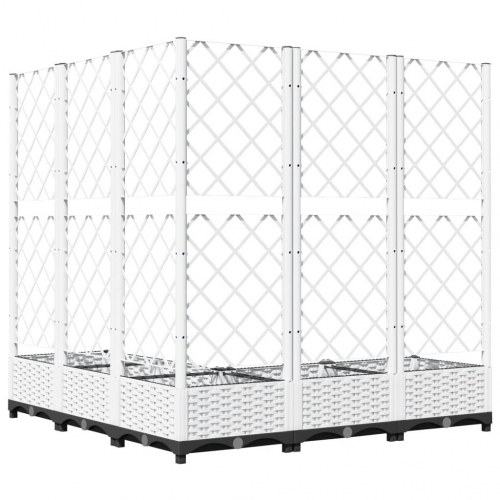 Plantekasse med espalier 120 × 120 × 121,5 cm - PP, hvid