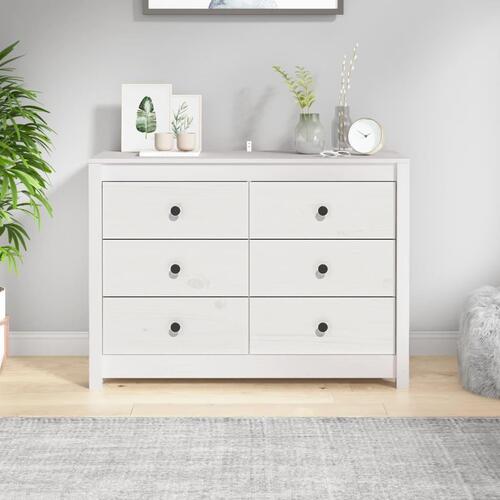 Kommode 100x40x72 cm massivt fyrretræ hvid