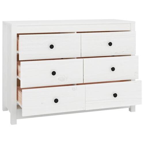 Kommode 100x40x72 cm massivt fyrretræ hvid