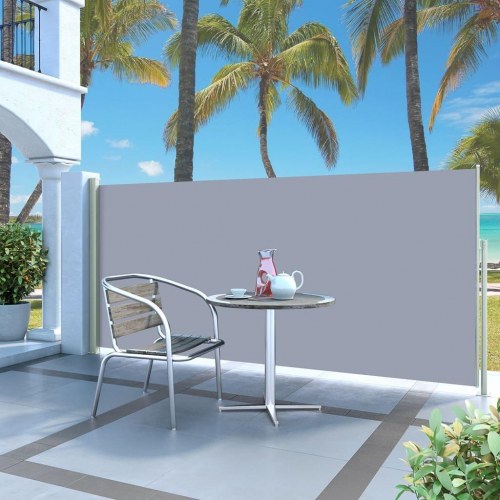 Sammenrullelig sidemarkise 140 × 300 cm - grå