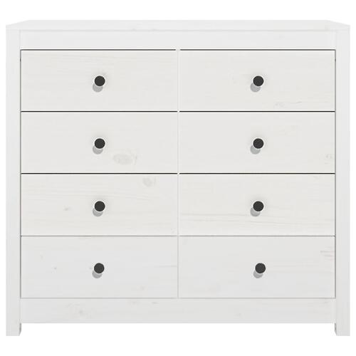 Kommode 100x40x90 cm massivt fyrretræ hvid