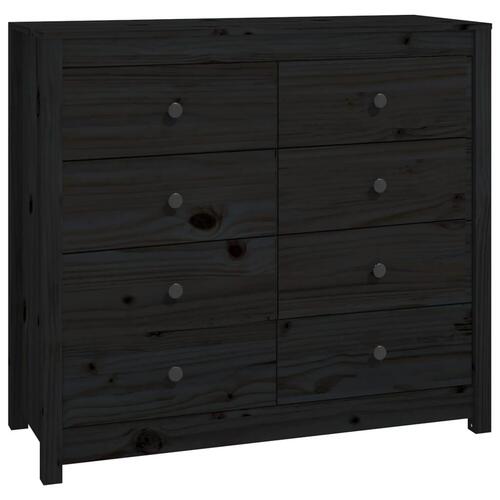 Kommode 100x40x90 cm massivt fyrretræ sort