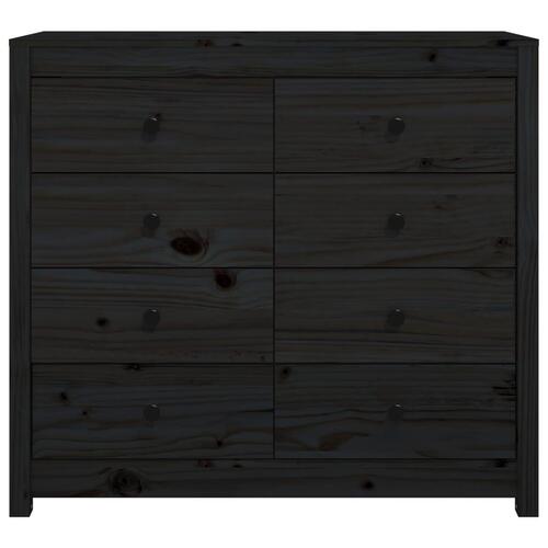Kommode 100x40x90 cm massivt fyrretræ sort