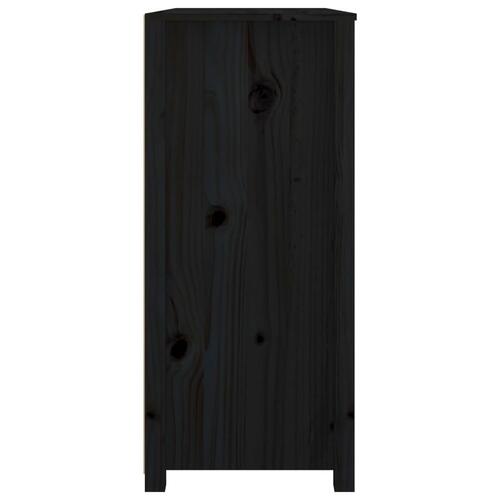 Kommode 100x40x90 cm massivt fyrretræ sort