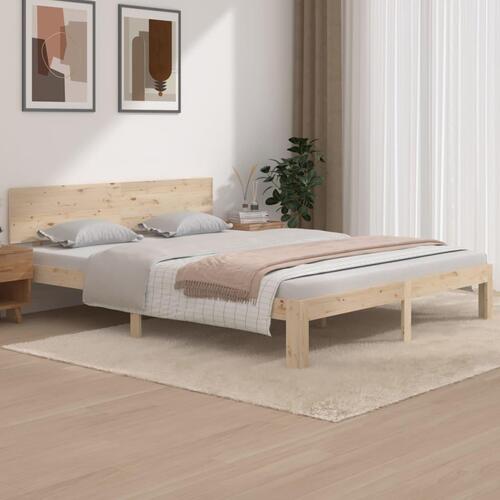 Sengeramme 160x200 cm massivt fyrretræ