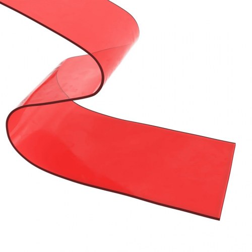 Bændelgardin i PVC - rød, 200 mm x 1,6 mm, 25 m
