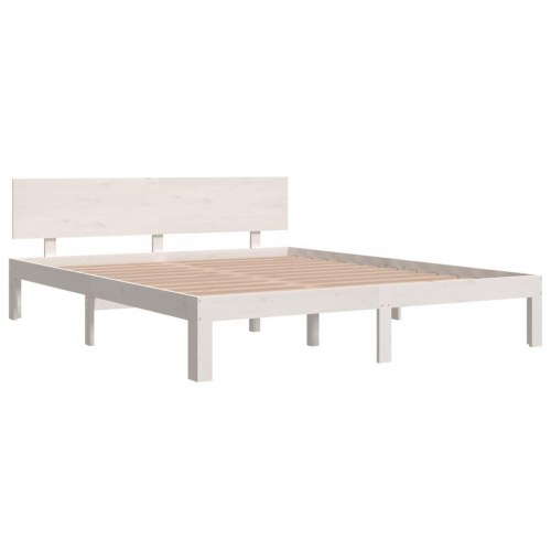 Sengeramme i massivt fyrretræ 160 x 200 cm - hvid