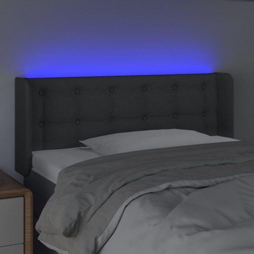 Sengegavl med LED-lys 83 x 16 x 78/88 cm - mørkegrå