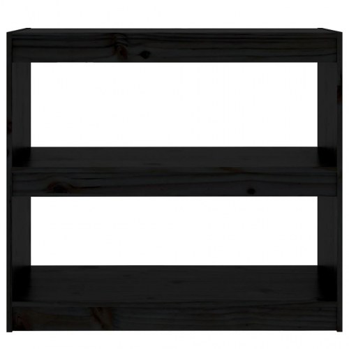 Bogreol/rumdeler 80x30x71,5 cm fyrretræ sort