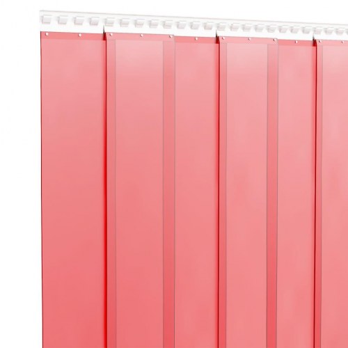 Bændelgardin PVC 10 m - rød, 200 mm x 2,6 mm