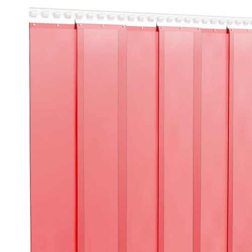 Bændelgardin i PVC 300 mm x 2,6 mm 25 m - rød