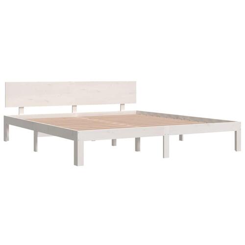 Sengestel 180x200 cm Super King massivt fyrretræ hvid