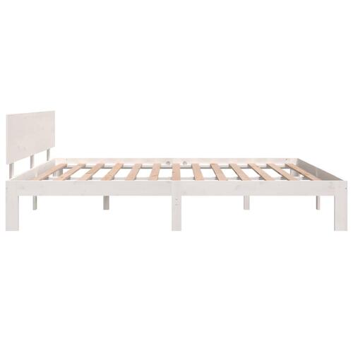 Sengestel 180x200 cm Super King massivt fyrretræ hvid