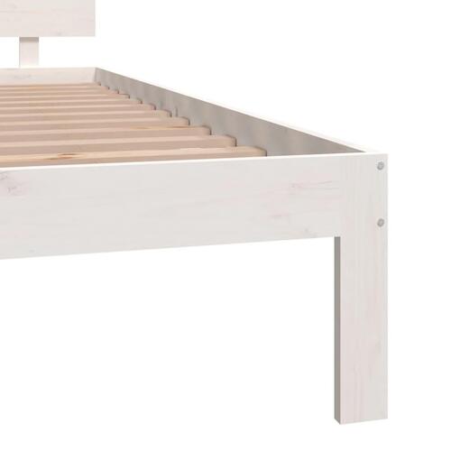 Sengestel 180x200 cm Super King massivt fyrretræ hvid