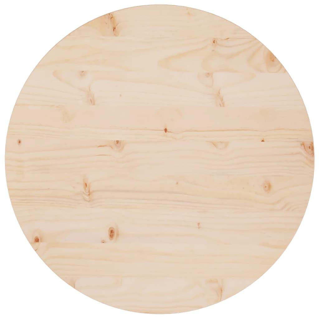 Bordplade Ø60x2,5 cm massivt fyrretræ