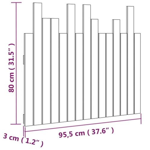 Sengegavl 82,5x3x80 cm massivt fyrretræ gyldenbrun