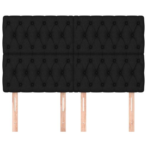 Sengegavle 4 stk. 80x7x78/88 cm stof sort