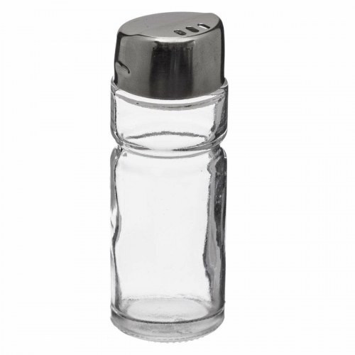 Secret de Gourmet saltbøsse-sæt med låg - glas og rustfrit stål, gennemsigtig