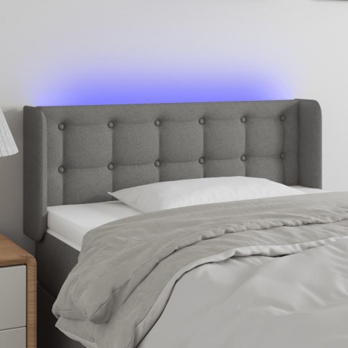 Sengegavl med LED-lys 93 x 16 x 78/88 cm - mørkegrå