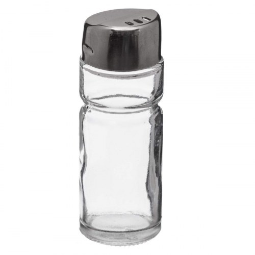 Secret de Gourmet saltbøsse-sæt med låg - glas og rustfrit stål, gennemsigtig
