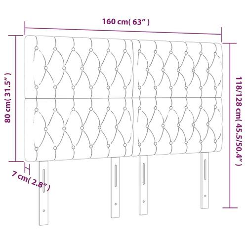 Sengegavle 4 stk. 80x7x78/88 cm stof sort