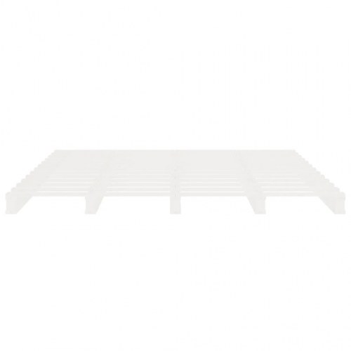 Sengeramme uden madras 135x190 cm massivt fyrretræ hvid