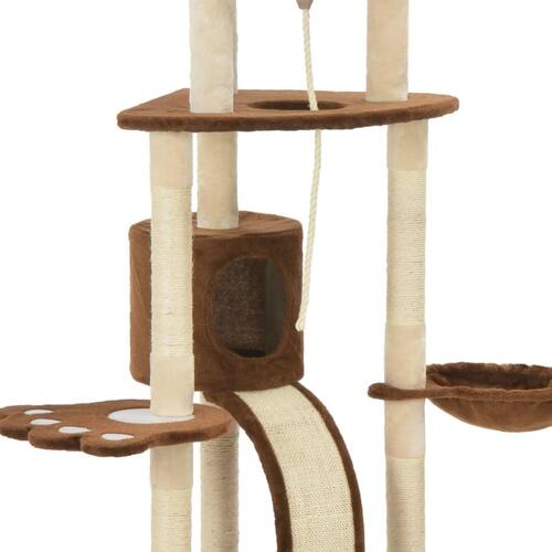 Kattetræ med sisal-kradsestolper 145 cm brun