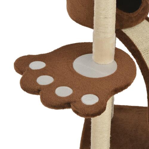 Kattetræ med sisal-kradsestolper 145 cm brun
