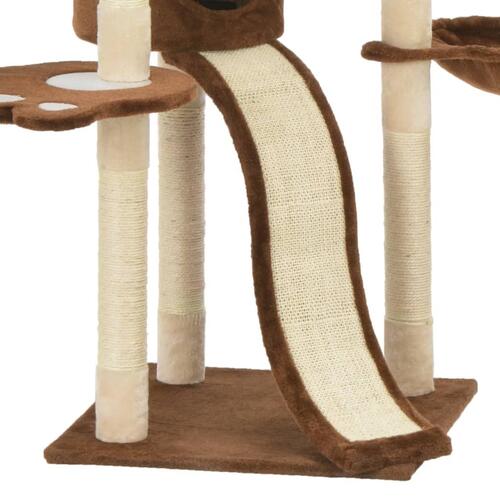Kattetræ med sisal-kradsestolper 145 cm brun