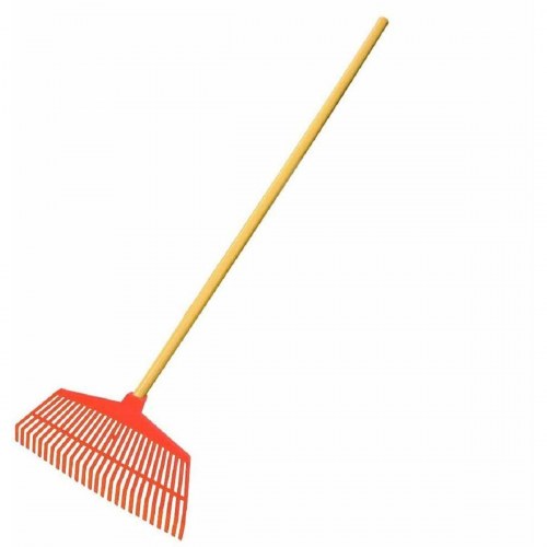 EDM Product løvrive med træskaft - 44 × 23 × 116 cm, orange