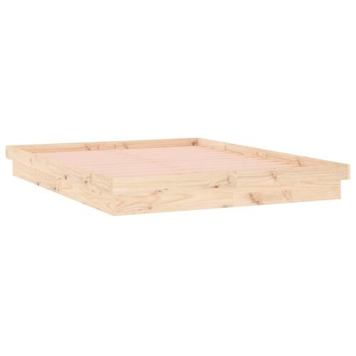 Sengeramme med LED-lys 160x200 cm massivt træ