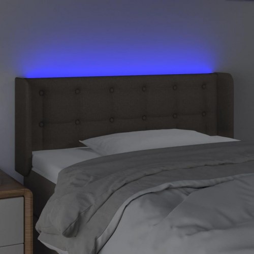 Sengegavl med LED-lys 93 x 16 x 78/88 cm - gråbrun