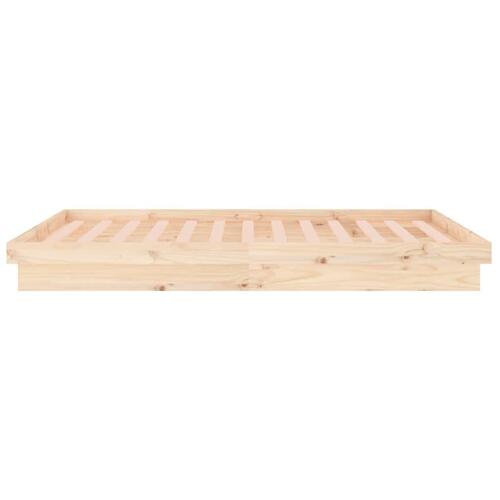 Sengeramme med LED-lys 160x200 cm massivt træ