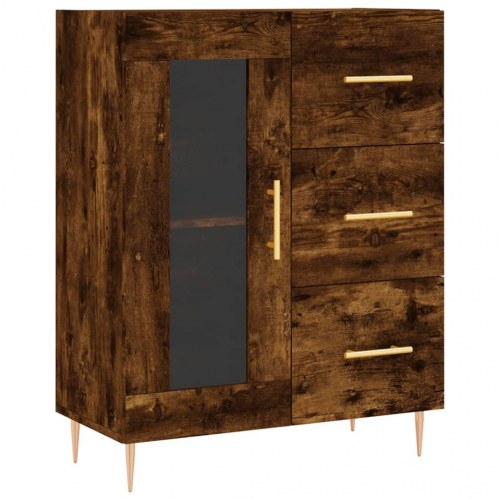 Højskab 69,5x34x180 cm konstrueret træ røget egetræsfarve