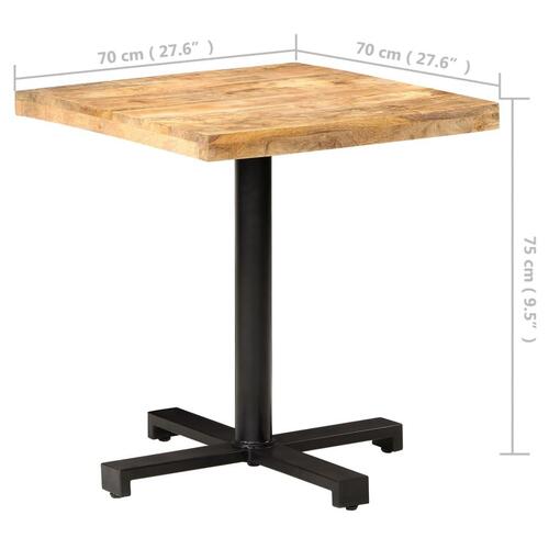Bistrobord 70x70x75 cm firkantet ru mangotræ