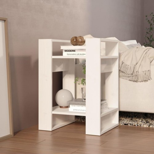 Bogreol/rumdeler 41×35×57 cm i massivt fyrretræ - hvid