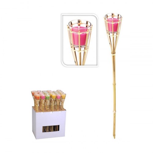Solcellefakkel Progarden - anti myg, brun krystal, 7,5 × 76 cm